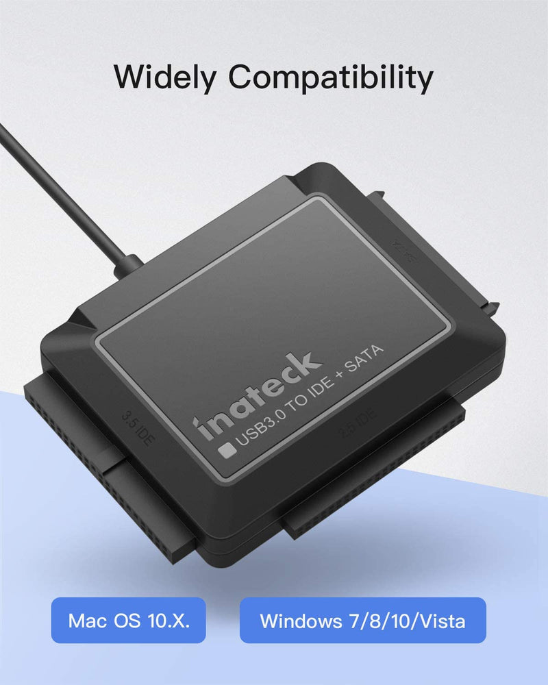 USB 3.0 to IDE/SATA External Hard Drive Reader Applicable to 2.5"/3.5" HDD/SSD, with 12V/2A Power Supply, SA03001