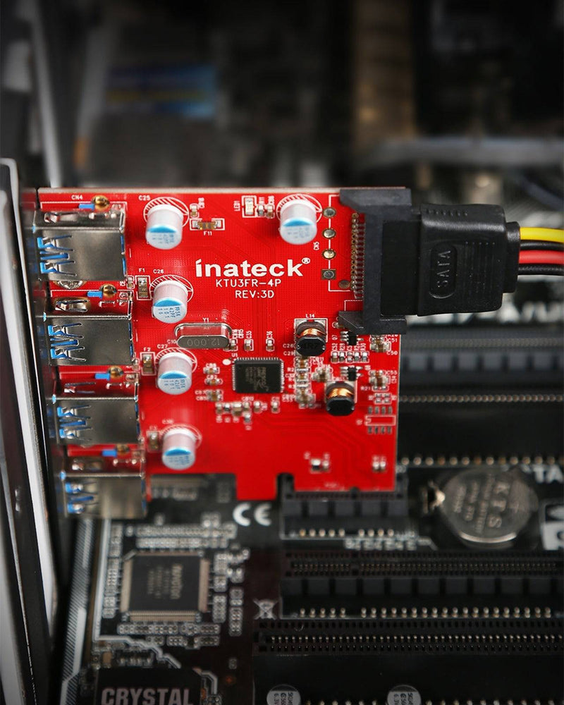 Inateck 4-Port USB 3.0 PCIe Express Card, KT4001 / KTU3FR-4P