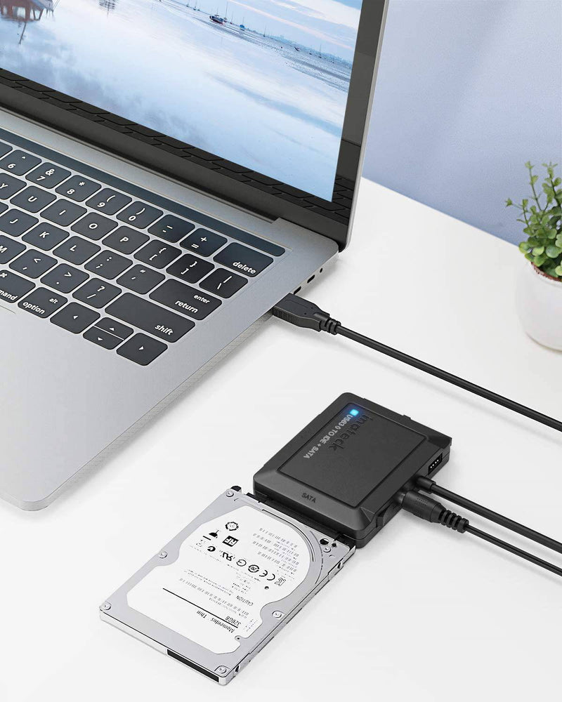 Inateck USB 3.0 to IDE/SATA External Hard Drive Reader Applicable to 2.5"/3.5" HDD/SSD, with 12V/2A Power Supply, SA03001