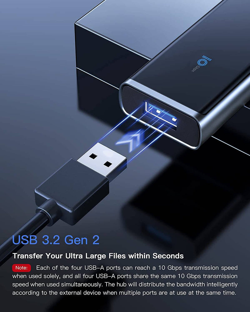 4-in-1 USB 3.2 Gen 2 Hub with 4 Type-A Ports, HB2024