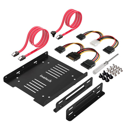 Inateck 2.5 to 3.5 Adapter, Inateck SSD Mounting Bracket with SATA Cables and SATA Power Cable, ST1004