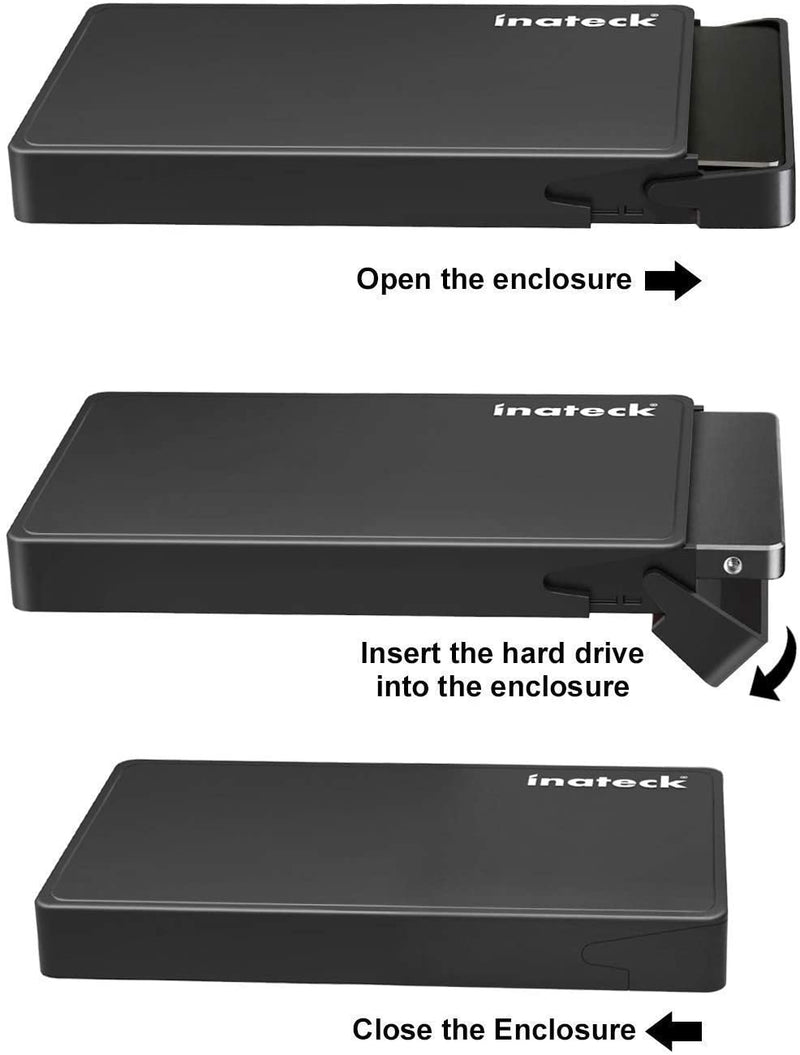 Inateck 2.5" Hard Drive Enclosure with USB 3.0 Port and UASP Support Tool-Free, FE2005