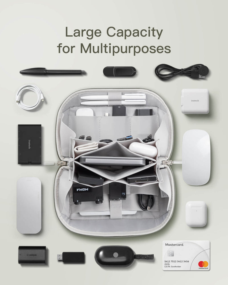 Multipurpose Electronics Organizer with 180° Open, AB03007