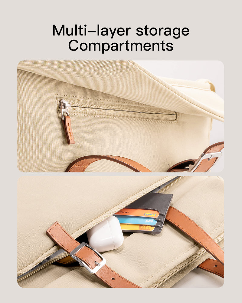Inateck 14-Inch Laptop Bag, Large Shoulder Bag for Women, LB03013-14_beige