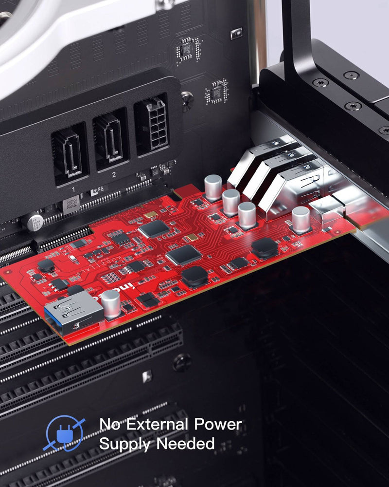 RedComets U26 USB 3.2 Gen 2 PCIe Card with 1 USB-C & 4 USB-A Ports (KU5211ALP)