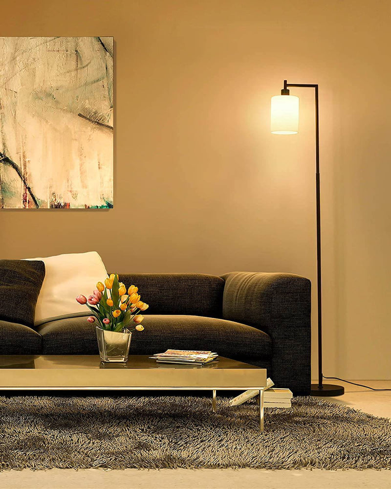 Modern Tall Floor Lamp with Hanging Glass Lampshade for Livingroom Bedroom with Bulb Included, LP03007