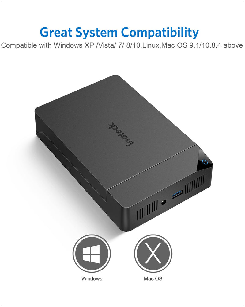 2.5"/3.5" Hard Drive Enclosure with Smart Switch, FE3002 - Inateck Official