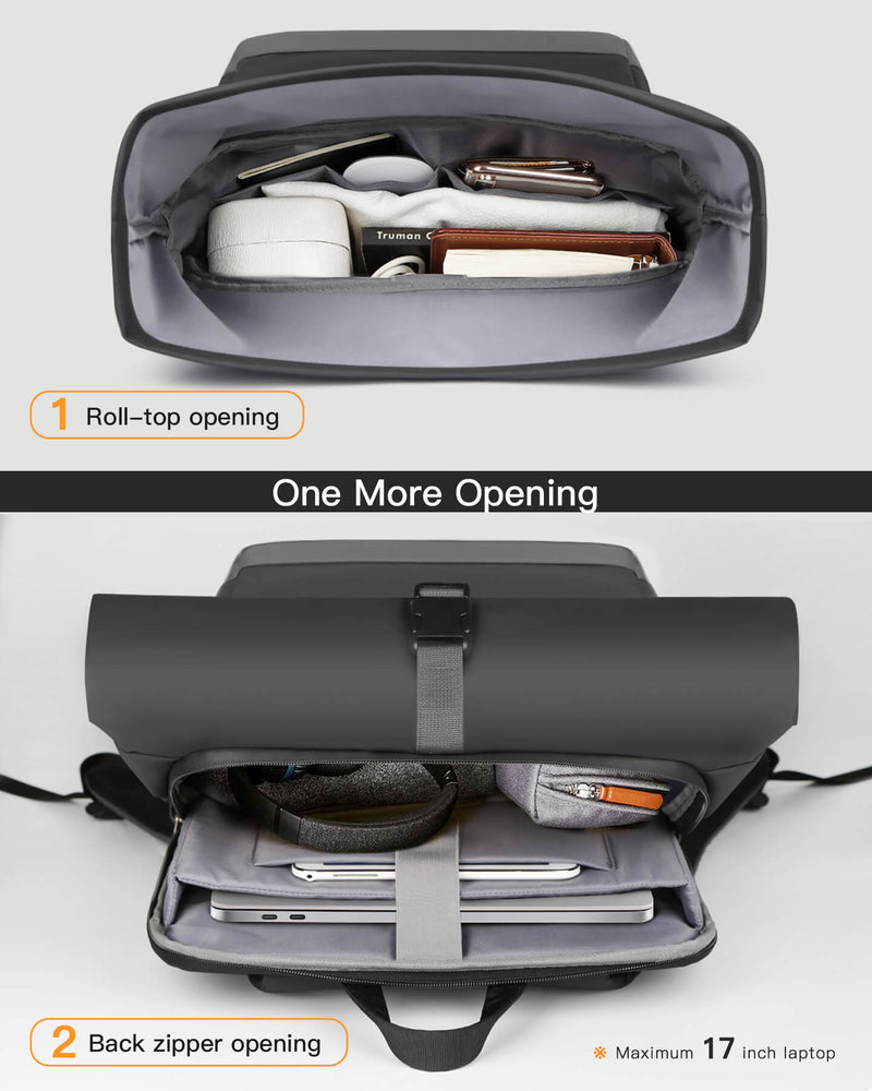 17 Inch 25L-30L Roll Top Vintage Laptop Backpack BP01003